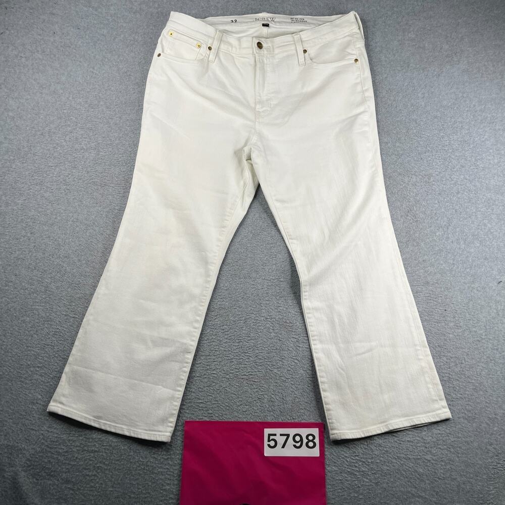J Crew Denim Jeans Womens 32 White Kickout Casual Stretch